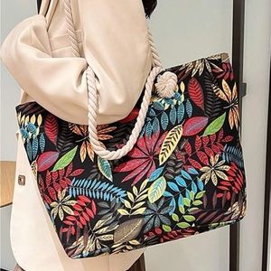 New tropical, print tote bag